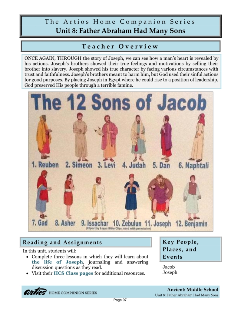 UNIT 8: Father Abraham Had Many Sons – Artios Home Companion